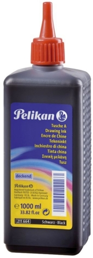 Tusche A - Farbe 17 schwarz, 1 Liter Nachfüllflasche